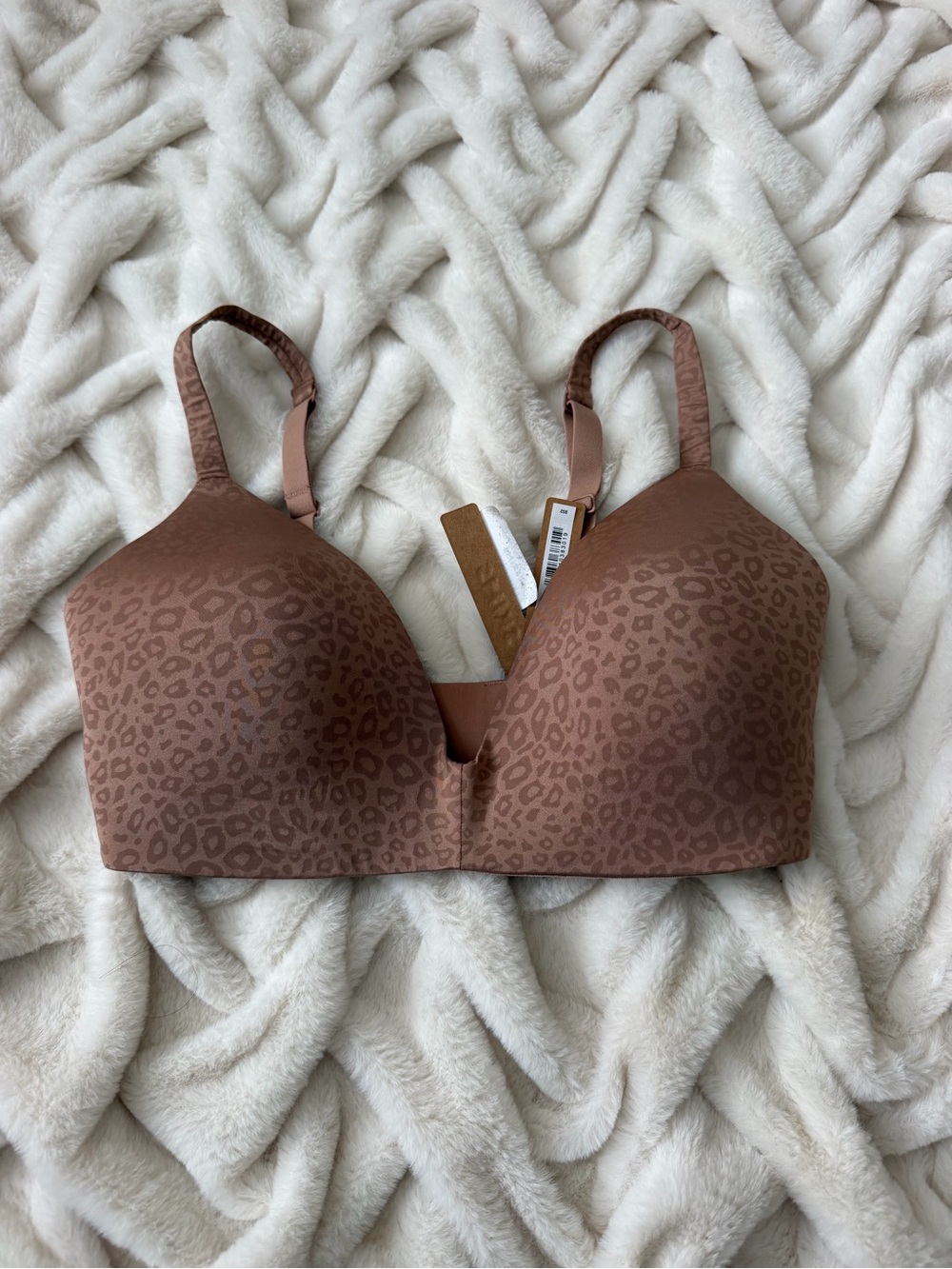 SKIMS Brown Leopard-Print T-Shirt Bra